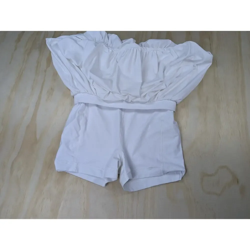 Lululemon Women's Medium White Bubble Hem Tennis Skort Built-In Shorts